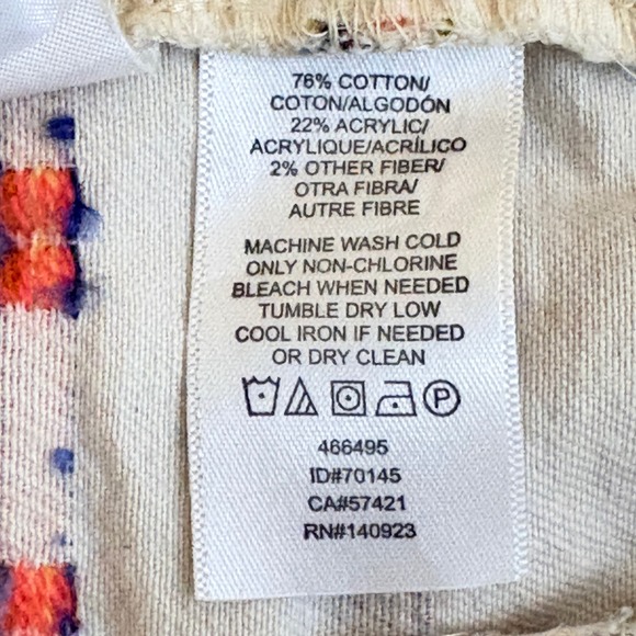 LOFT Womens Size 10 Textured Rainbow Stripe Shorts Cream Multi Cotton Blend - Picture 6 of 8